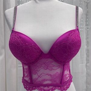 VS Elegant Lace Underwire Bustier - Purple
